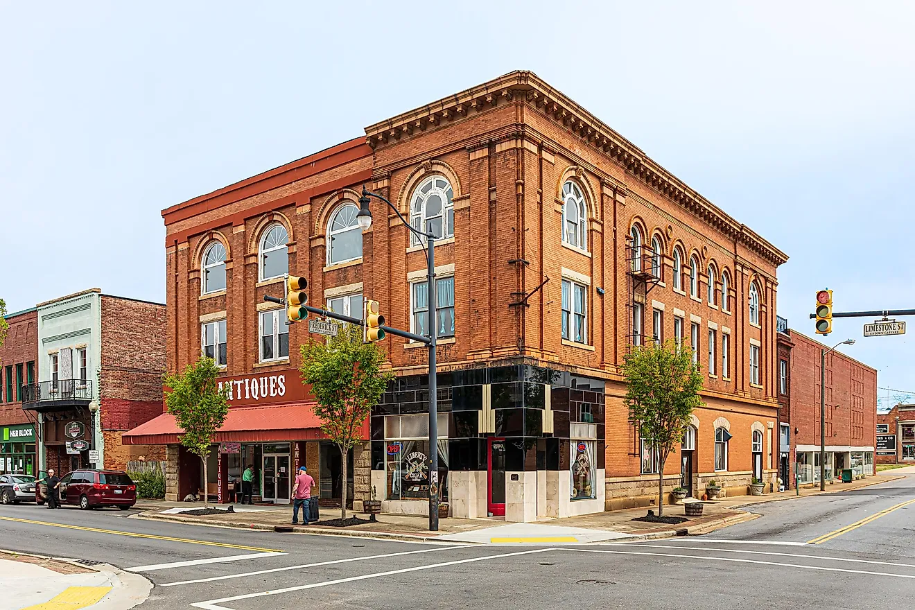 The downtown historic building at the corner of Limestone and Frederick Streets in Gaffney.