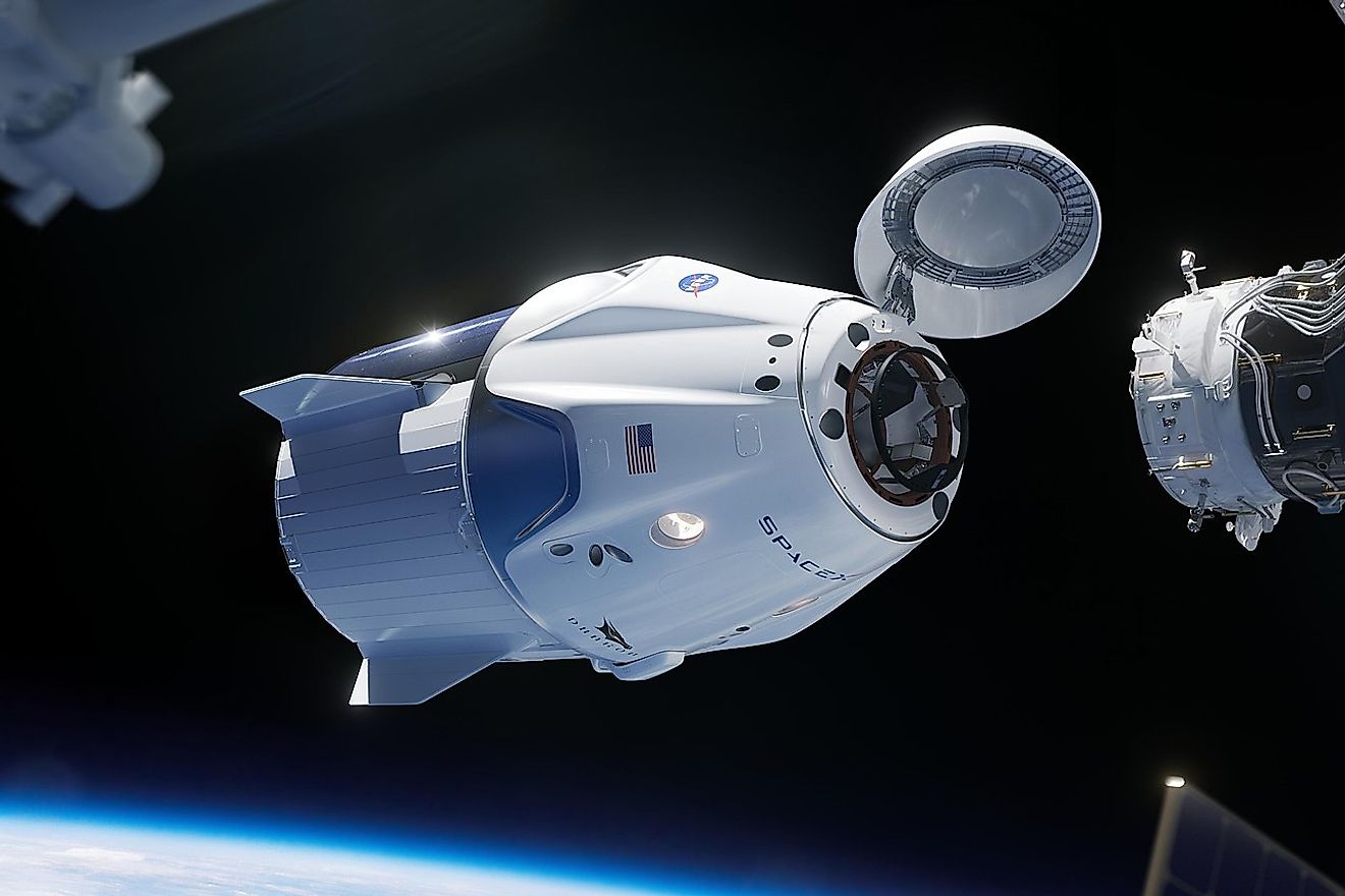 A rendering of a SpaceX Crew Dragon spacecraft approaching the International Space Station. Image credit: NASA/SpaceX/Public domain