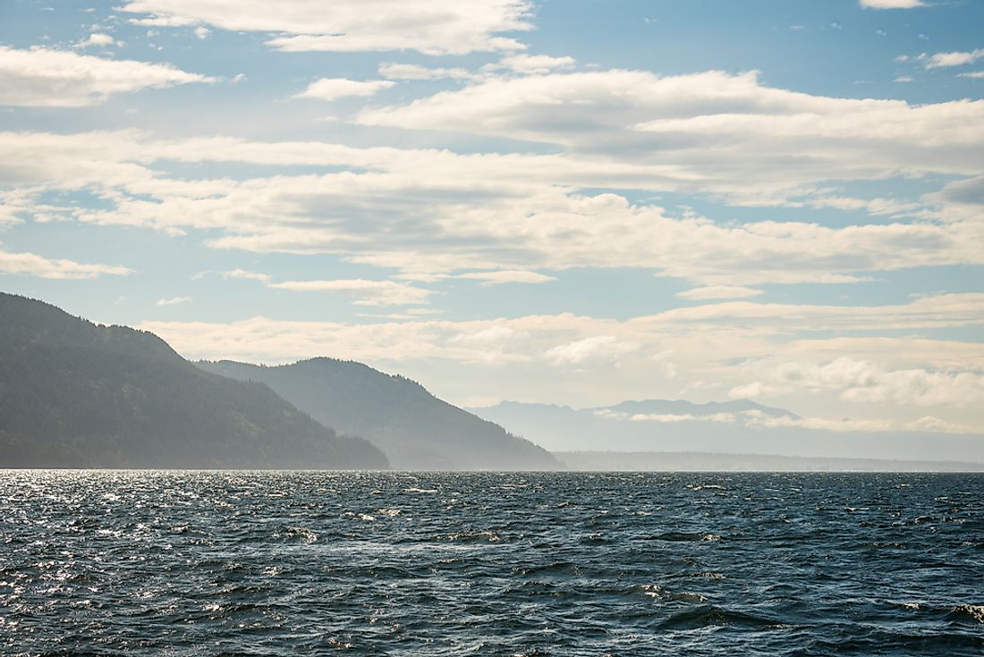 The Salish Sea in western North America is one of the marginal seas of the Pacific Ocean.