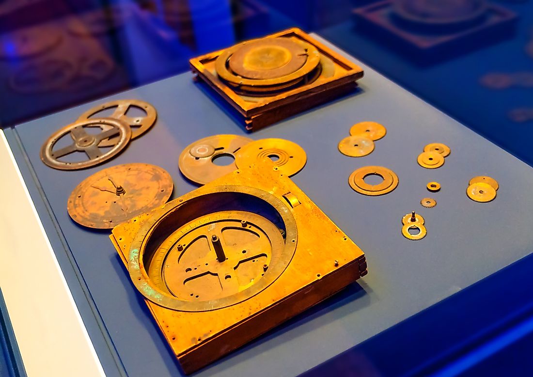 Antikythera Mechanism was discoverd near Antikythere island in Greece. Editorial credit: imagIN.gr photography / Shutterstock.com