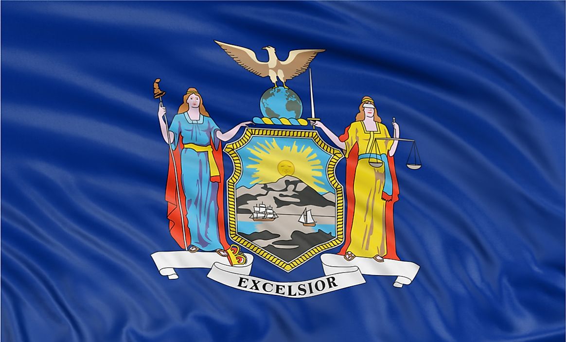 The state flag of New York.