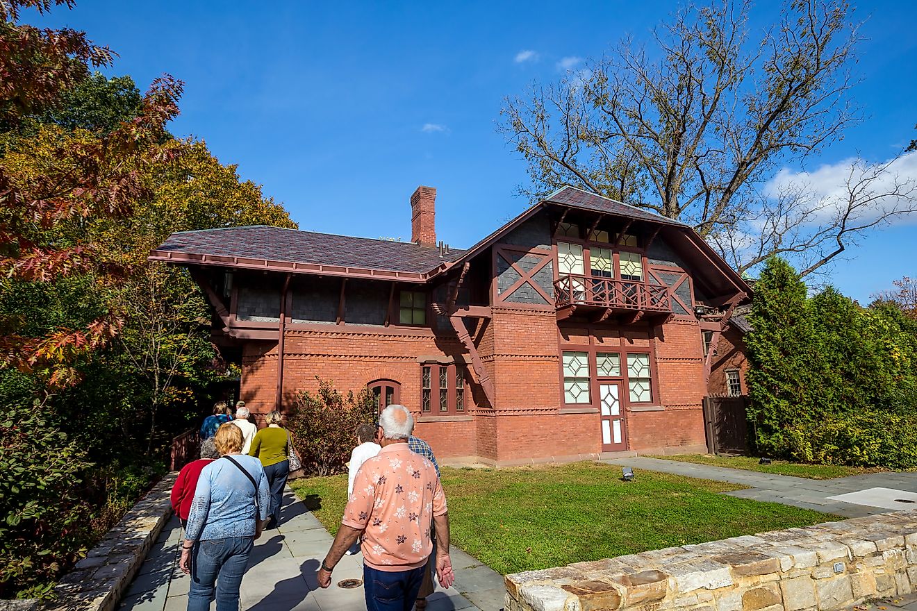 The Mark Twain House and Museum, home of Samuel Langhorne Clemens, or Mark Twain, from 1874 to 1891 in Hartford, Connecticut. Image: f11photo - Shutterstock. 