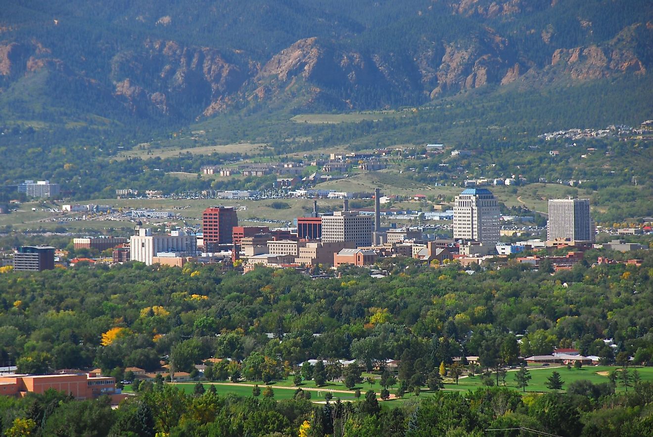 View of Colorado Springs, Colorado as seen from Palmer Park's Grand view