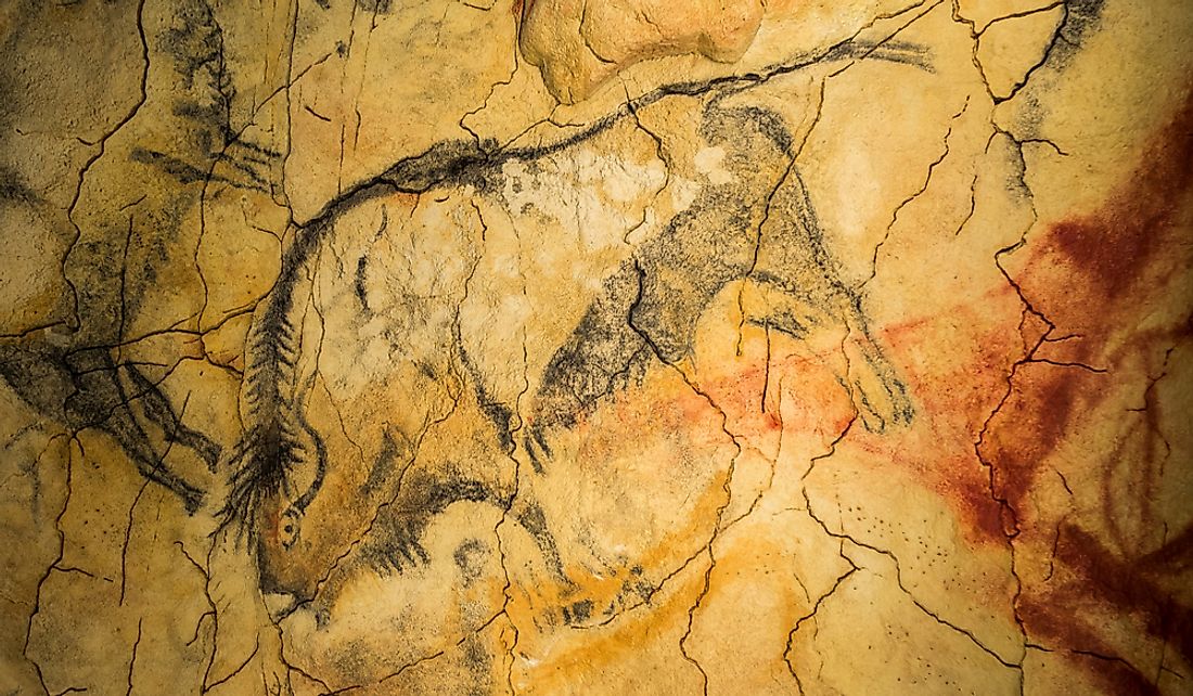 Cave paintings in the Altamira cave. 