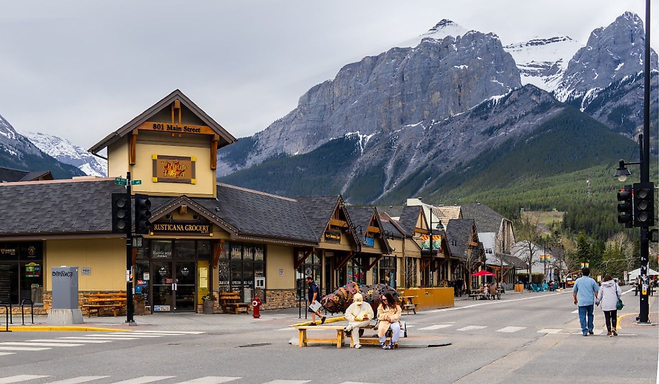 Downtown street in Canmore, Alberta. Image credit Dgu via Shutterstock