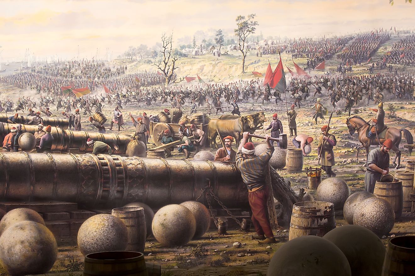 Painting depicting the Battle Of Constantinople.