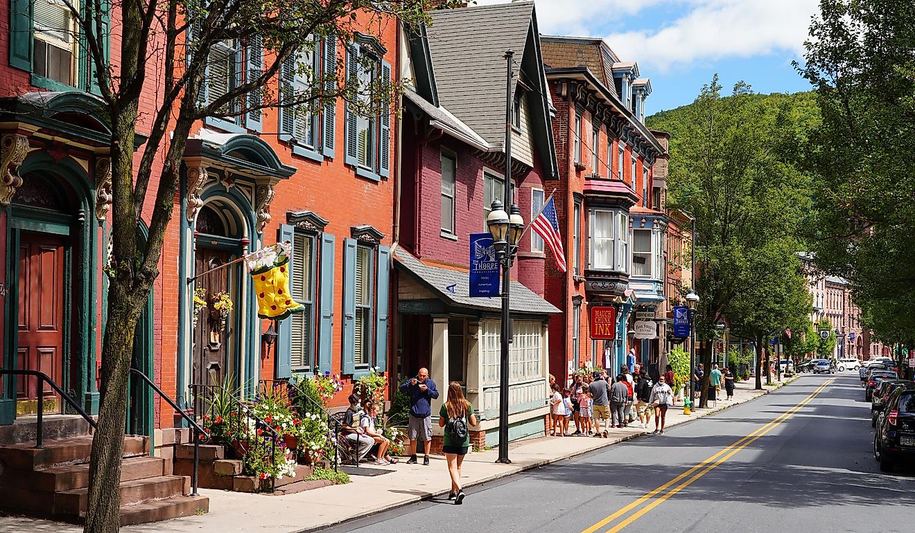 View of the historic town of Jim Thorpe (formerly Mauch Chunk). Editorial Credit: EQRoy / Shutterstock.com