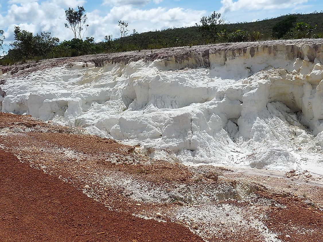 A deposit of kaolin near Cantarrana in Bolivar state, 