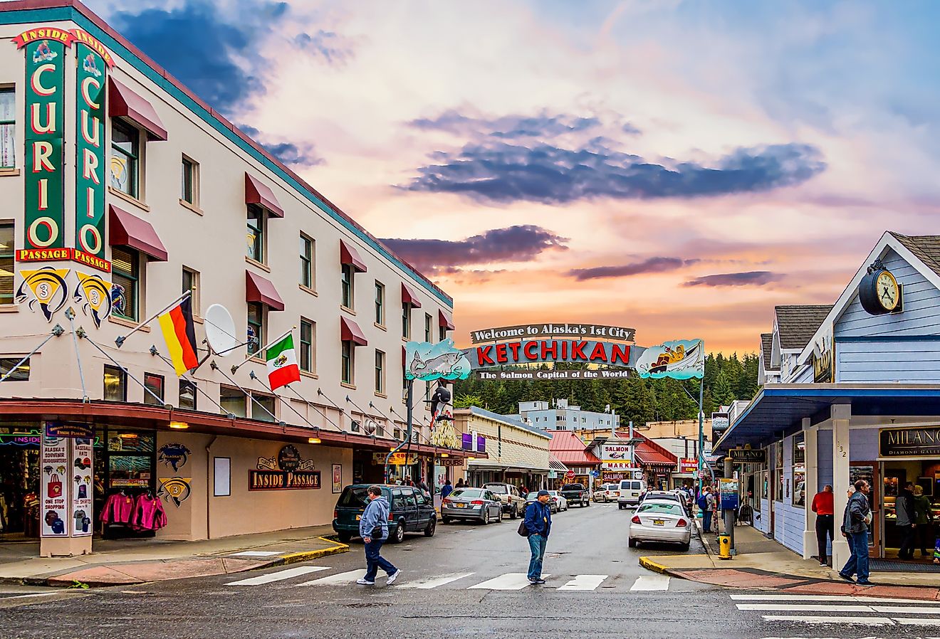 Downtown street in Ketchikan, Alaska. Image credit Darryl Brooks via Shutterstock