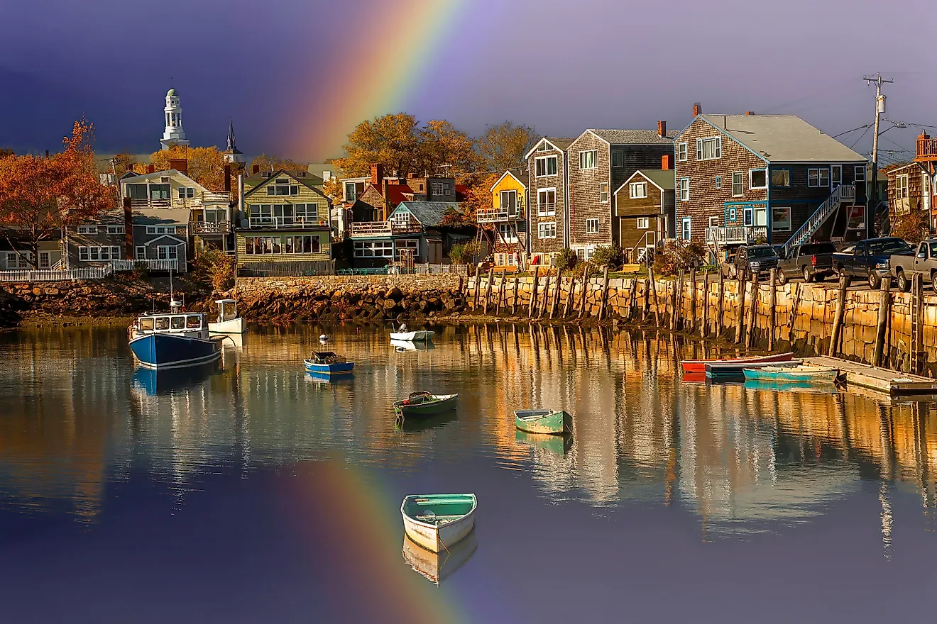 Fishing boat harbor at Rockport, MA.