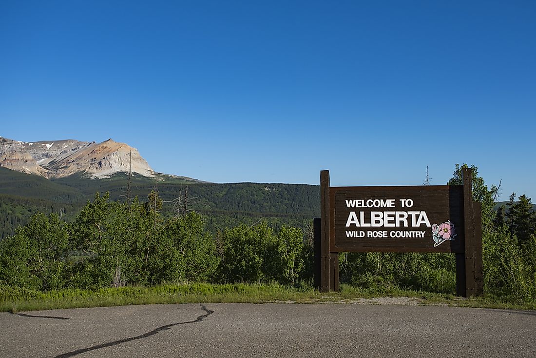 "Welcome to Alberta" sign. 