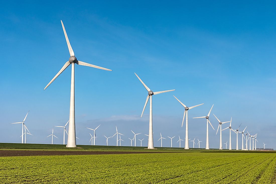 Wind energy is generated by wind power plants that make use of huge turbines that convert this energy into electricity.