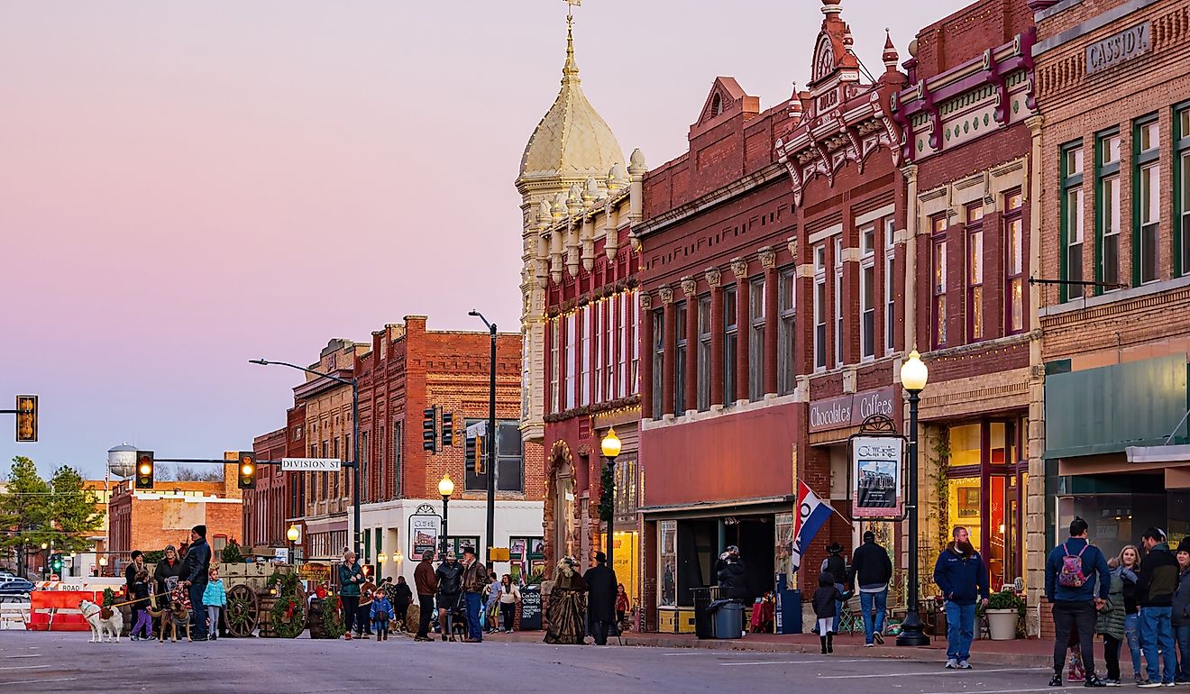 The downtown area of Guthrie with its historical buildings. Editorial credit: Kit Leong / Shutterstock.com.