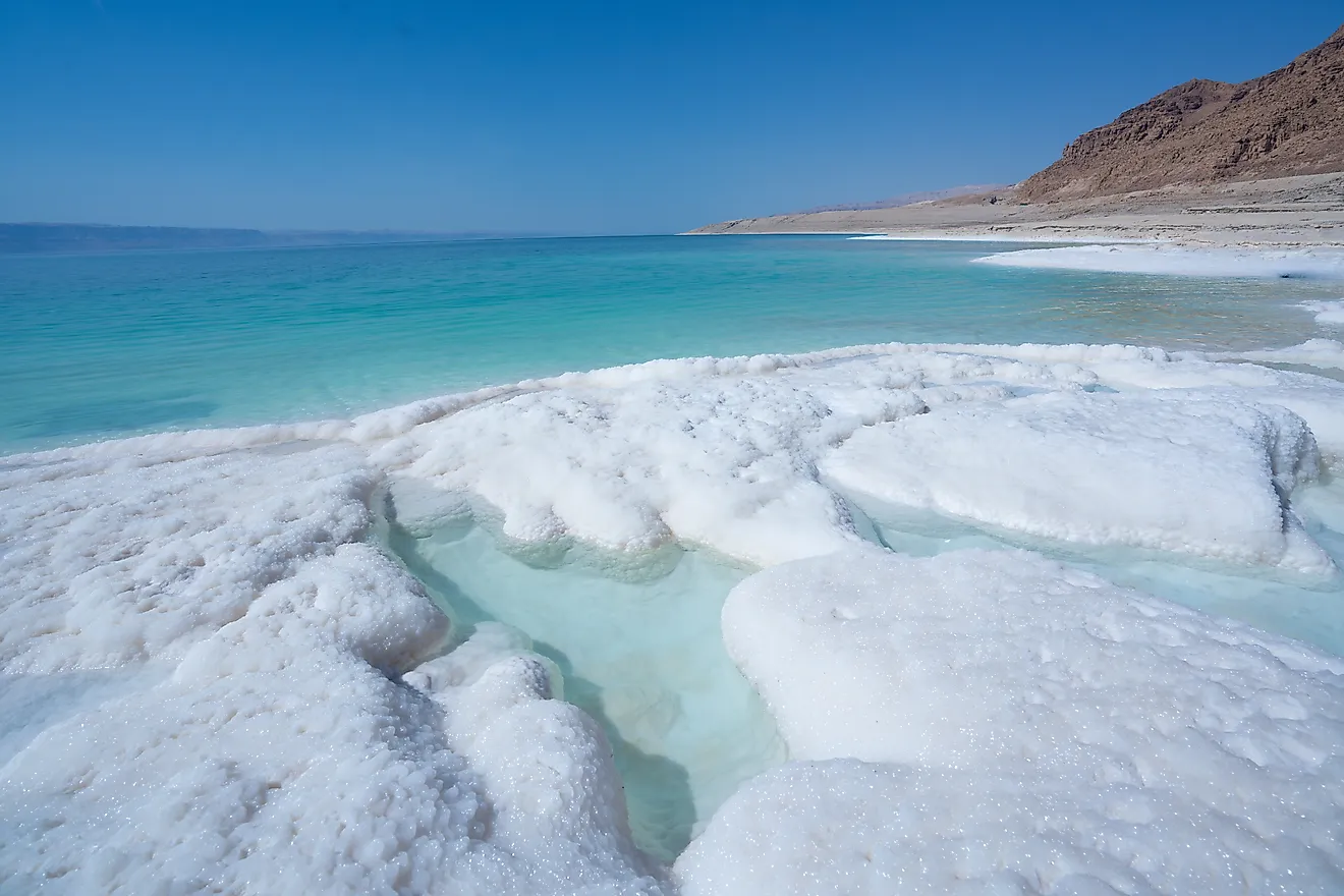 Beautiful view at Salt beach, Dead sea. 