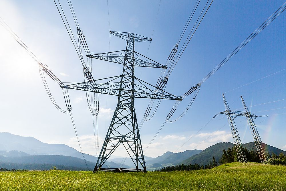 Electrical lines in Slovakia. 