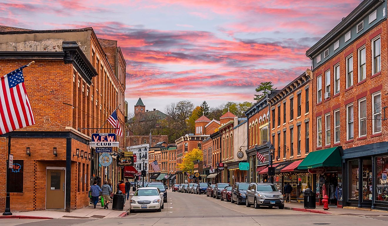 Historical Main Street in Galena, Illinois. Editorial credit: Nejdet Duzen / Shutterstock.com