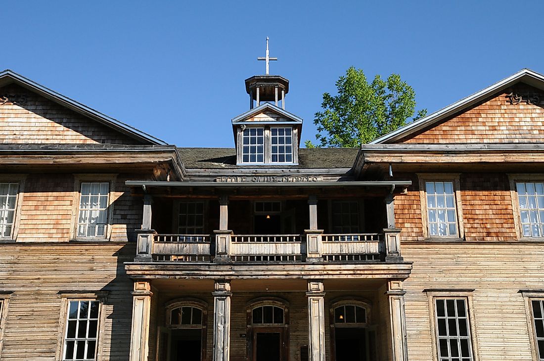The former school of Val-Jalbert, in Quebec, Canada. 