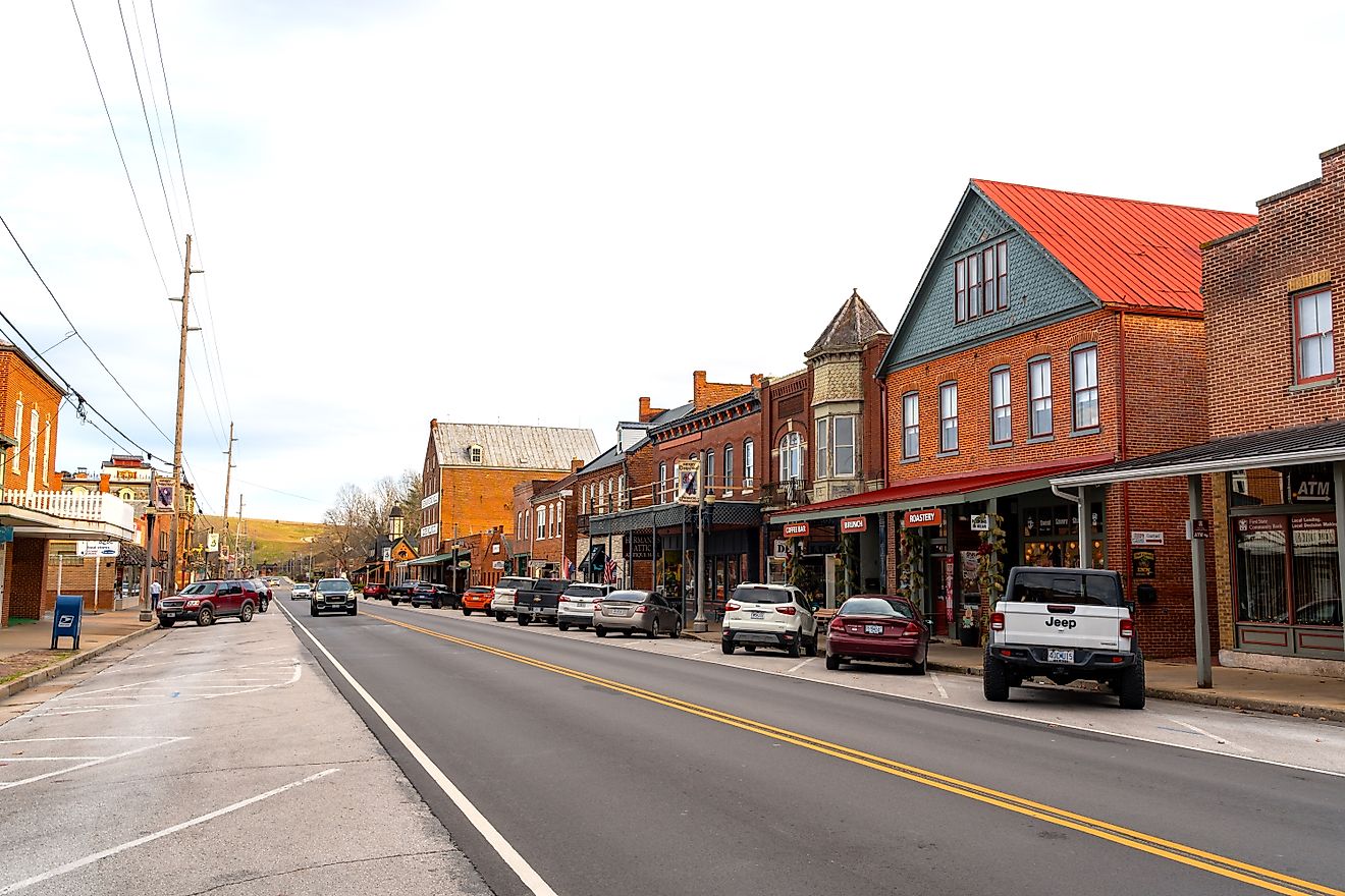Downtown Hermann, Missouri. Editorial credit: Logan Bush / Shutterstock.com.