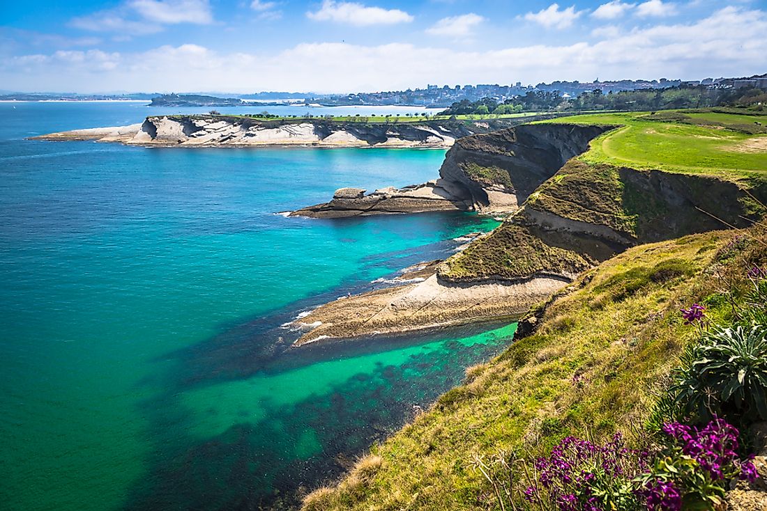 Much of the Santander Coast, in Spain, is considered to be an example of a "raised beach". 