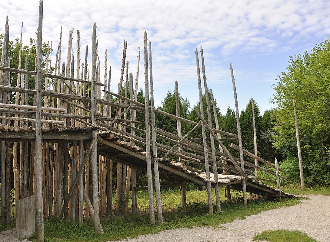 Iroquoian palisades, such as those utilized by the Erie people. Most Erie lived in well-estrablished, permanent communities.