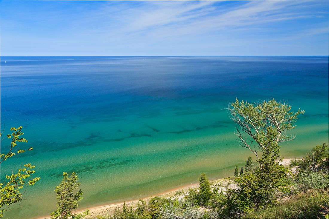 Of the Great Lakes, Lake Michigan is the only one that is entirely in the US; the other four are cross-border lakes.