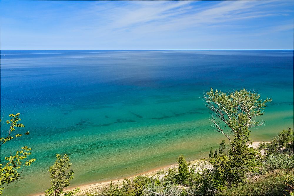 Of the Great Lakes, Lake Michigan is the only one that is entirely in the US; the other four are cross-border lakes.