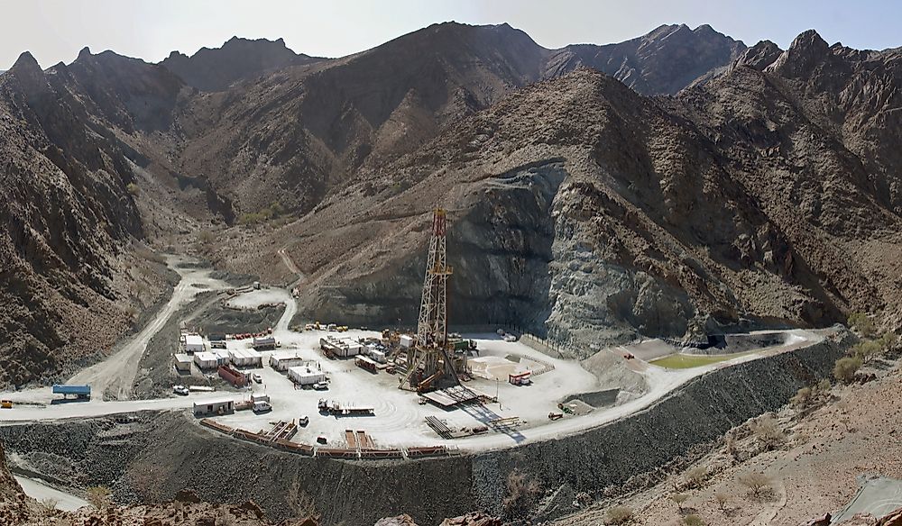 Oil drilling the mountains of Oman.