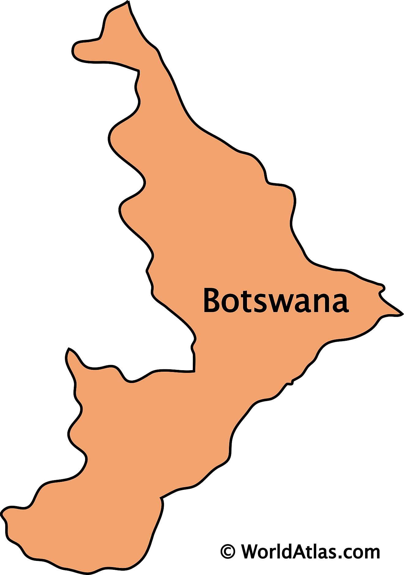 Mapa de contorno de Botswana