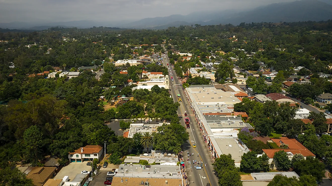 Aerial view of Ojai, California. Editorial credit: Joseph Sohm / Shutterstock.com.