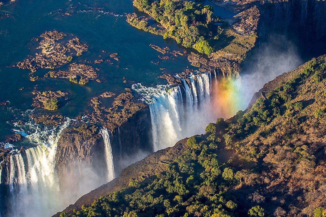 The amazing Victoria Falls, found along the border of Zambia and Zimbabwe. 
