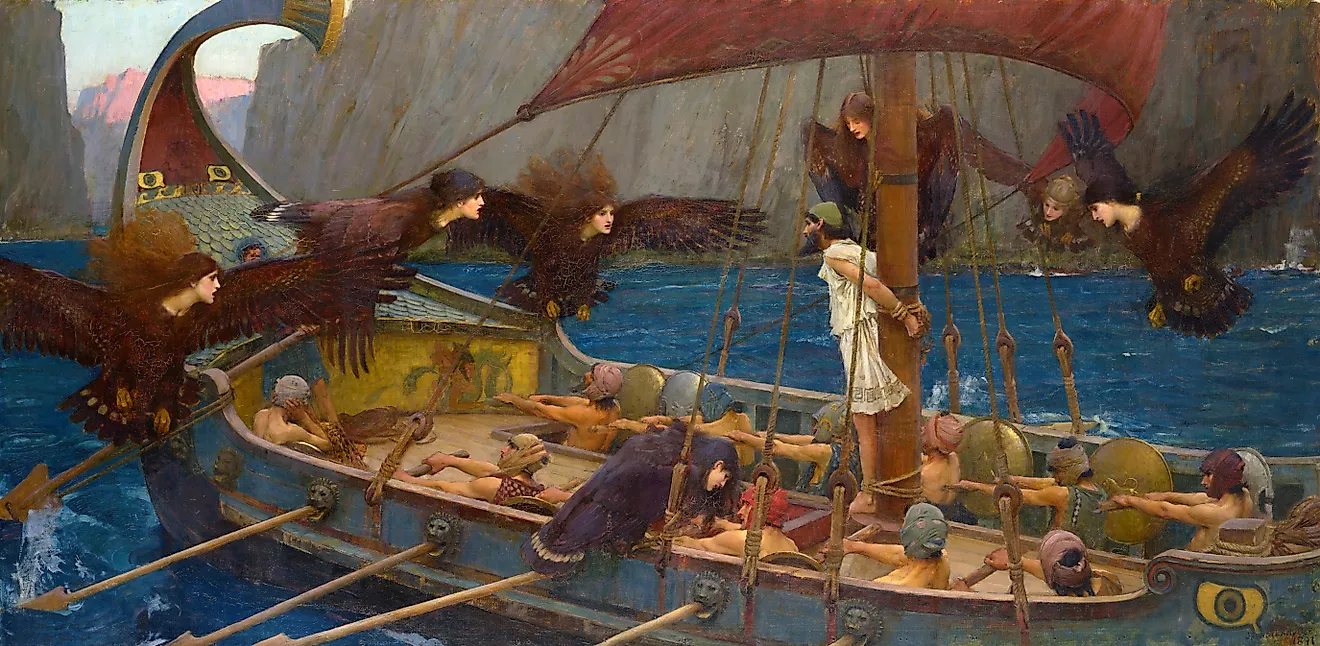 Ulysses and the Sirens (1891) by John William Waterhouse. Image credit: John William Waterhouse, Public domain, via Wikimedia Commons.