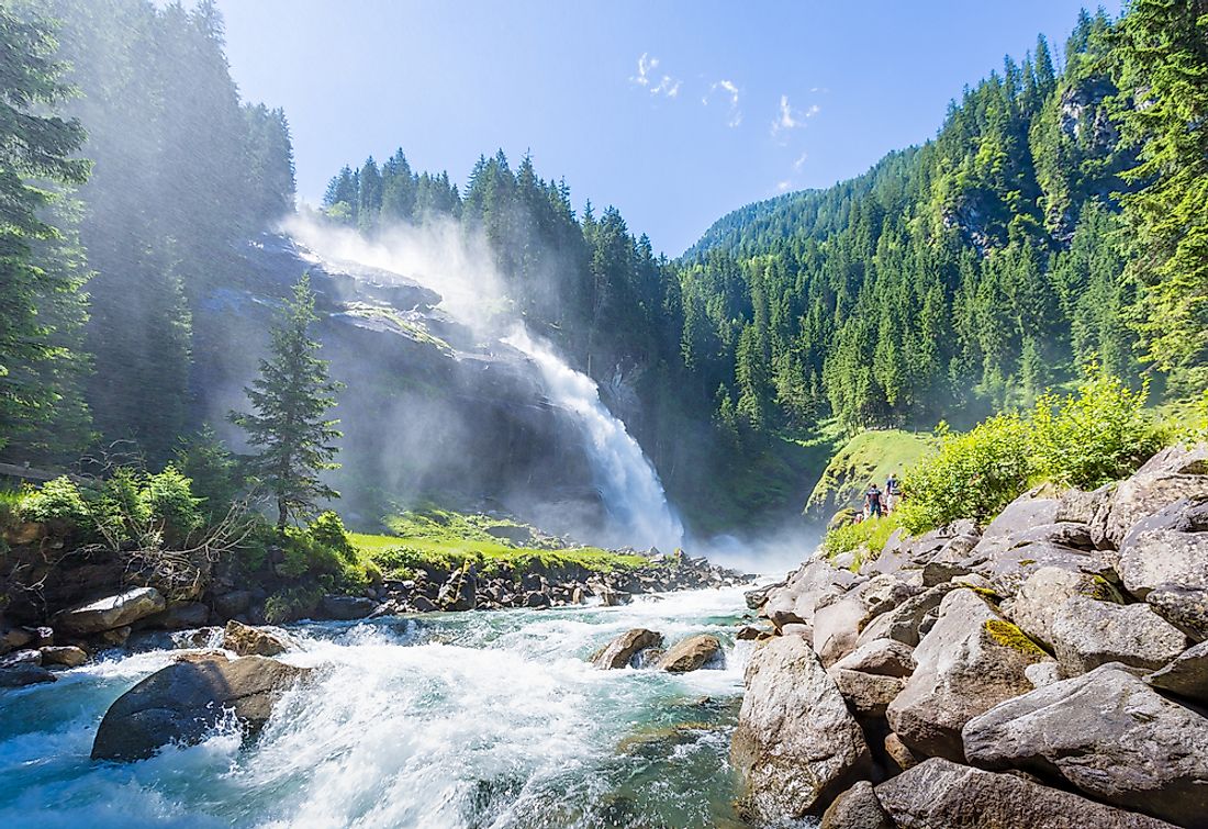 The Krimml waterfalls of High Tauern National Park. 