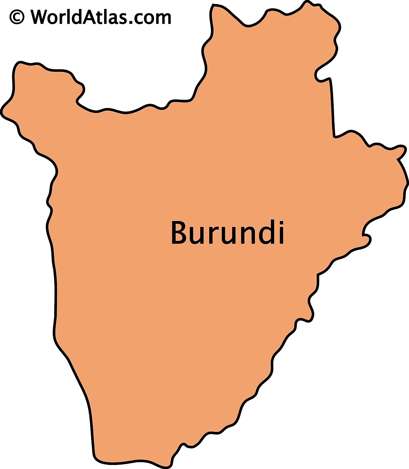 Outline Map of Burundi 