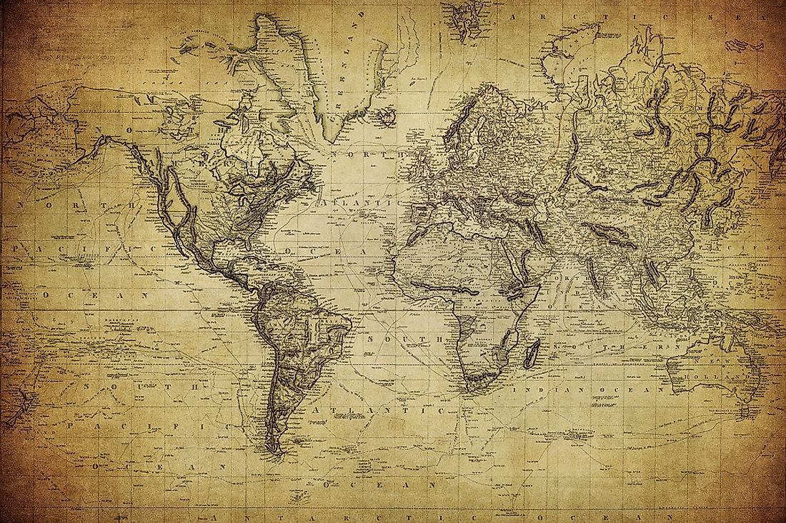 A vintage world map. 