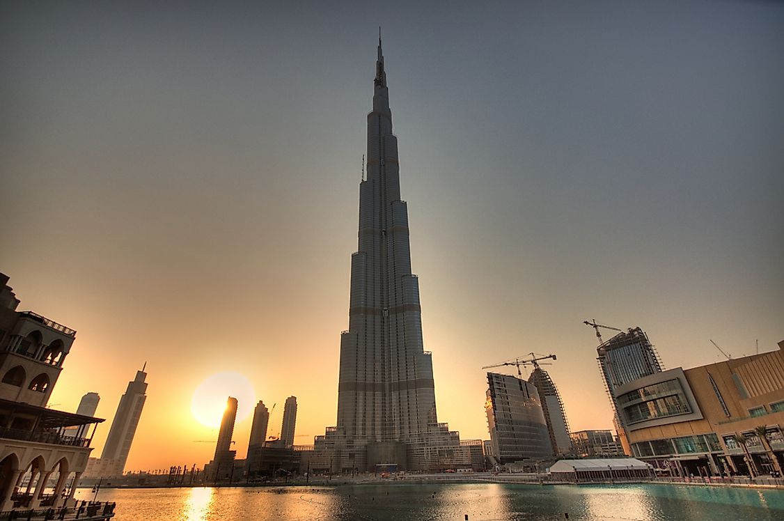 The Burj Khalifa, the building with the highest number of floors in the world.
