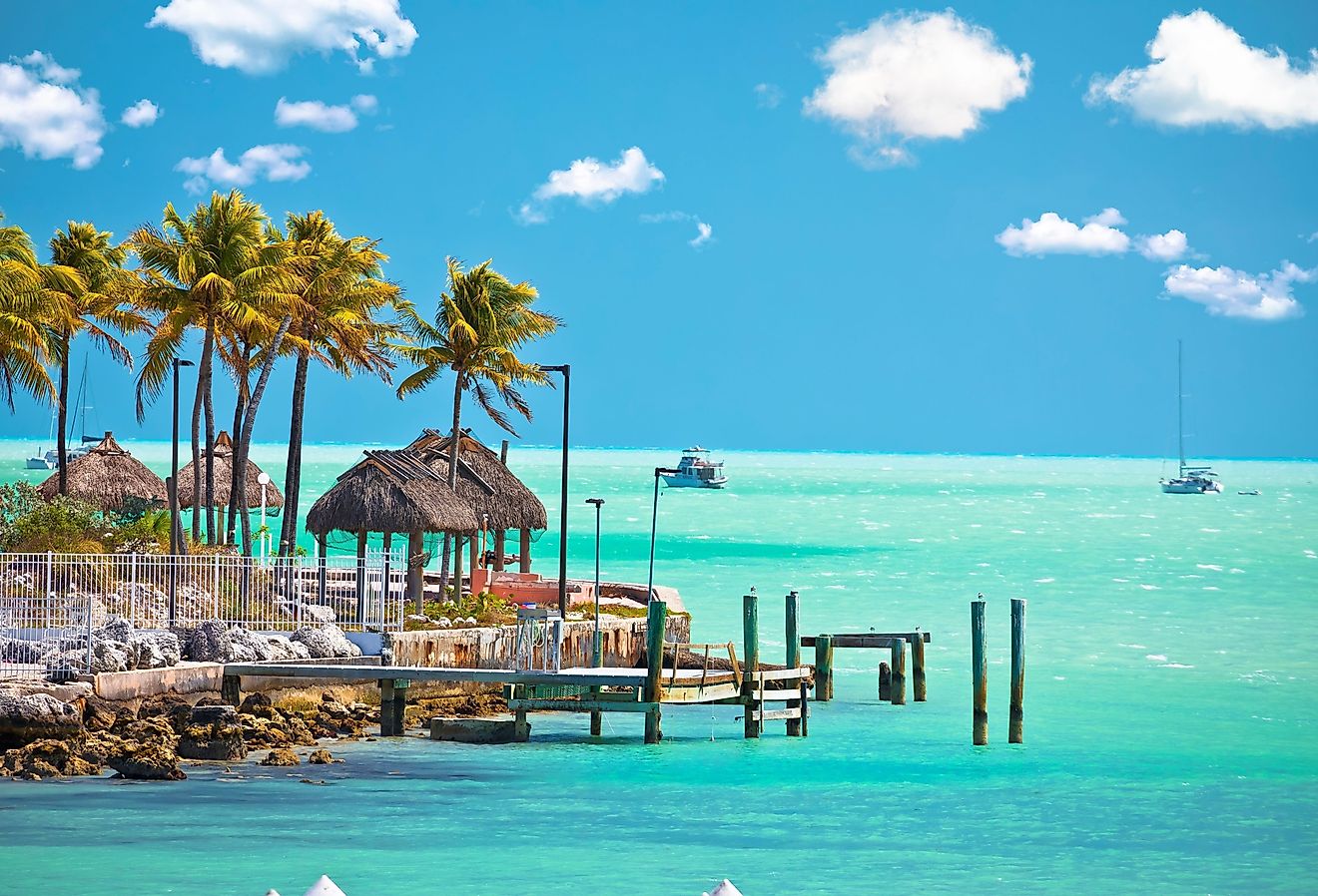 Turquoise waterfront of Florida Keys in Marathon, Florida.