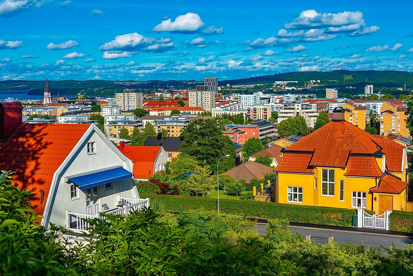 Panorama view of Swedish town, Jönköping.