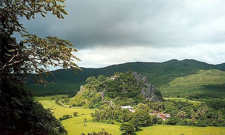 The limestone landscape of Mon State in Myanmar.