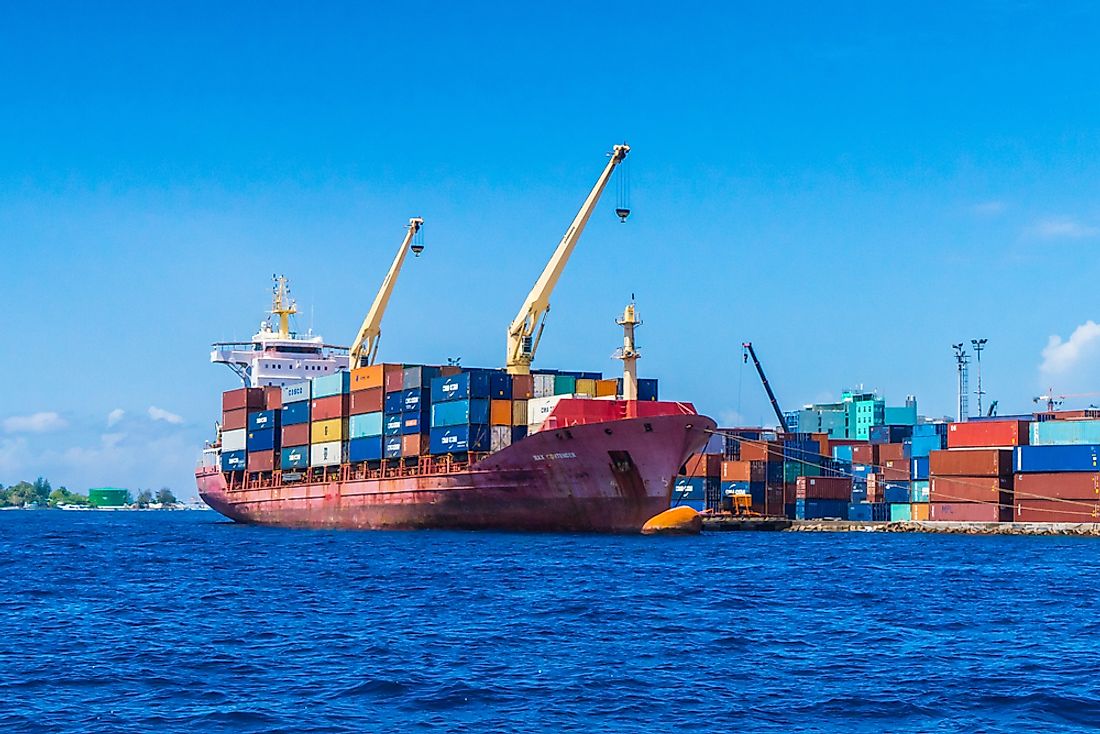 Container ships in the Maldives. Editorial credit: kross13 / Shutterstock.com.