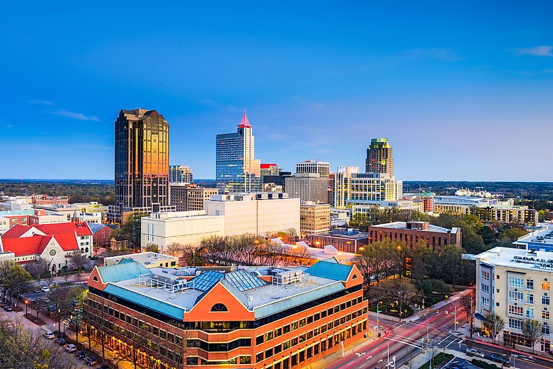 Raleigh, one of the largest cities in North Carolina. 