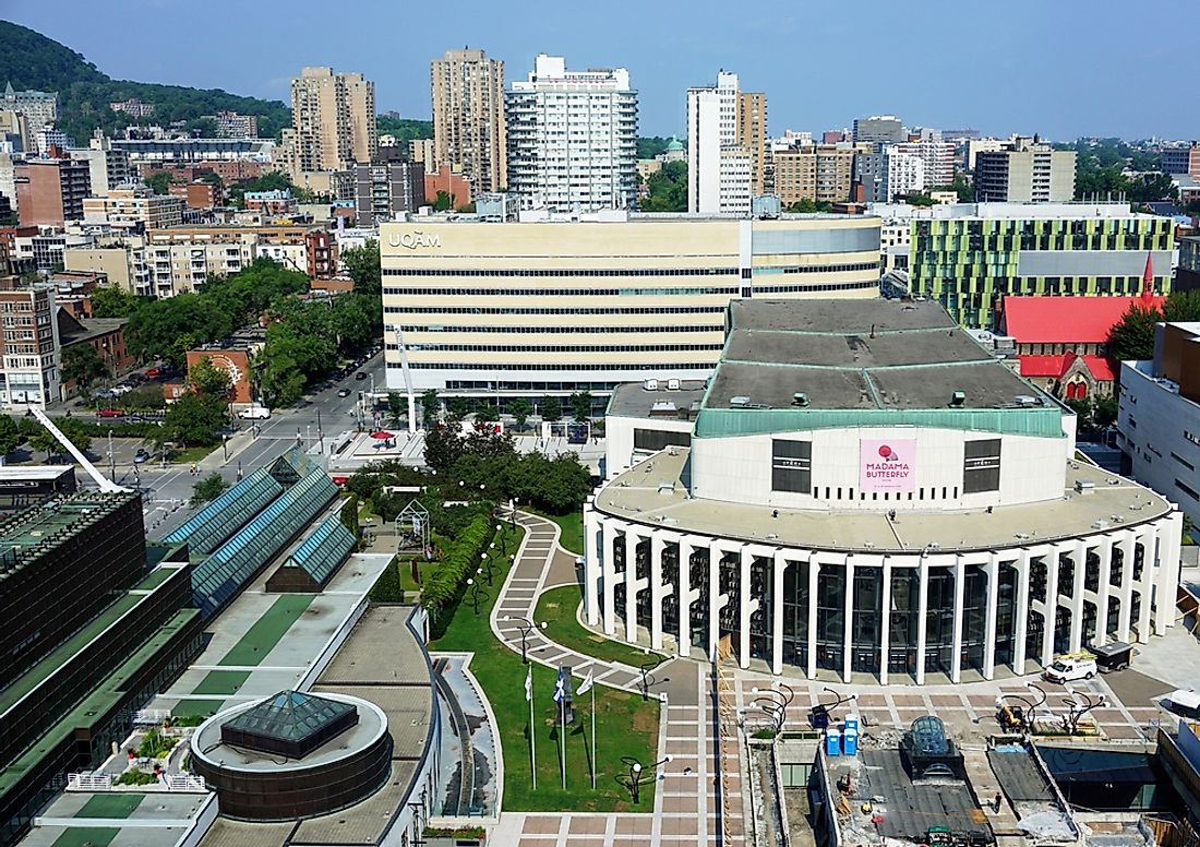 Places des Arts is the largest performing center in Canada. Editorial credit: EQRoy / Shutterstock.com.