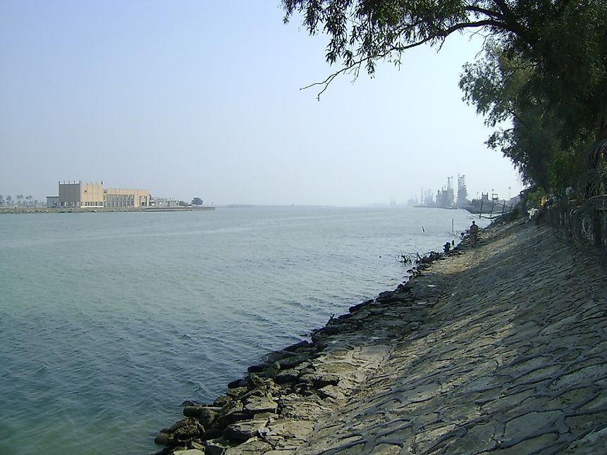 The Shatt Al-Arab, as it flows through Basra in southern Iraq.