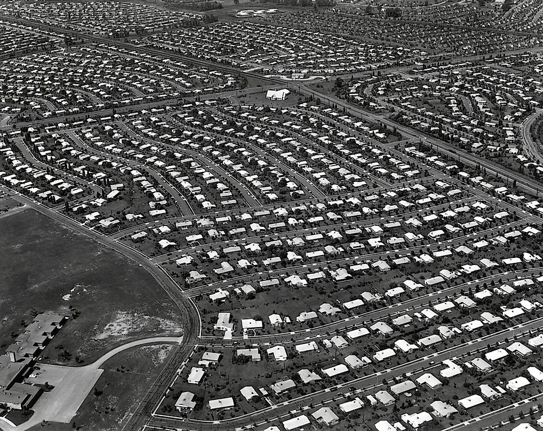 An aerial view of Levittown, Pennsylvania. 