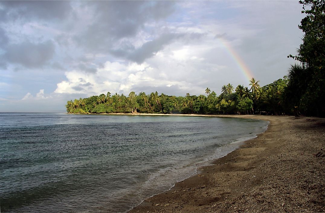 A view of the coast of Honiara, Solomon Islands.