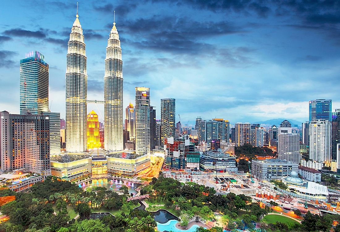 The skyline of Kuala Lumpur. 