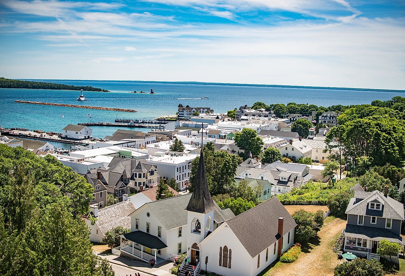 Mackinac Island view from Fort Mackinac in Michigan.