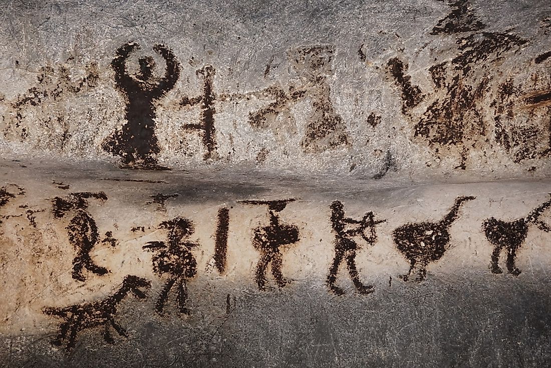 Paleolithic era cave paintings in the Magura Cave in Bulgaria, a UNESCO World Heritage site. 