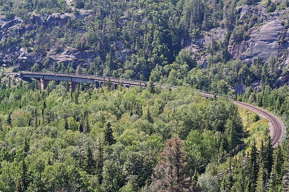 Railway track near Pukaskawa National Park.
