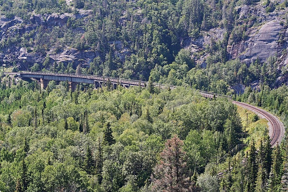 Railway track near Pukaskawa National Park. 