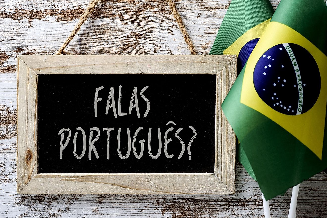 Portuguese, a language from the Romance family, spoken both in Portugal and Brazil.